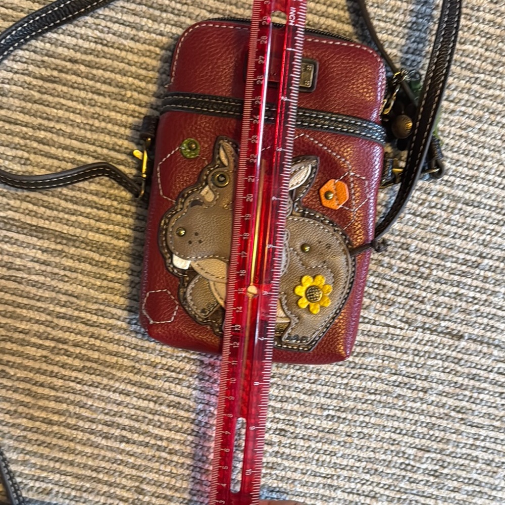 Chala Burgundy Mini Bag with Hippo Design - Picture 6 of 7